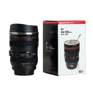 Stainless Steel Camera EF24-105mm Coffee Lens Mug White Black Coffee Mugs Creative Gift Coffee Cup